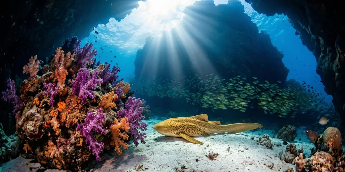 Shark Point Encountering Leopard Sharks